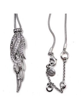 Silverwing: long, feather pendant, necklace | Chloe + Isabel